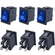⚓ twidec/6pcs rocker switch toggle ac 6a/125v 10a/250v dpst 4 pins 2 position on/off blue led light illuminated boat switch kcd1-4-201n-bu: unbeatable led rocker switch for boats logo