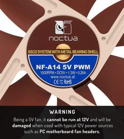 img 3 attached to 🌬️ Noctua NF-A14 5V PWM Premium Quiet Fan: USB Power Adaptor Cable, 140mm, Brown