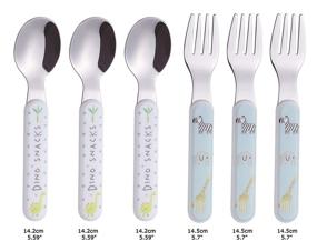 img 2 attached to 🍴 ANNOVA Kids Silverware Set 2021 - Stainless Steel Children's Flatware with Plastic Handle - BPA Free Toddler Utensils - 6 Piece Cutlery Set for Babies and Infants, No Knives - New Packaging