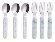 🍴 annova kids silverware set 2021 - stainless steel children's flatware with plastic handle - bpa free toddler utensils - 6 piece cutlery set for babies and infants, no knives - new packaging logo