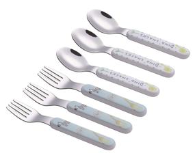 img 3 attached to 🍴 ANNOVA Kids Silverware Set 2021 - Stainless Steel Children's Flatware with Plastic Handle - BPA Free Toddler Utensils - 6 Piece Cutlery Set for Babies and Infants, No Knives - New Packaging