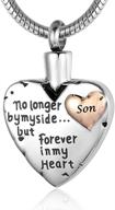 no longer by my side forever in my heart: cremation jewelry for ashes pendant necklace logo