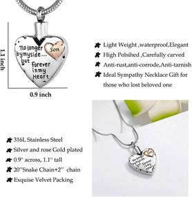 img 3 attached to No Longer By My Side Forever in My Heart: Cremation Jewelry for Ashes Pendant Necklace