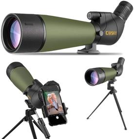img 4 attached to 🔭 Gosky Spotting Scope 20-60x80 with Tripod, Carrying Bag & Smartphone Adapter – BAK4 Angled Telescope – Waterproof Scope for Target Shooting, Hunting, Bird Watching, Wildlife, Scenery