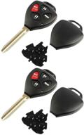 🚘 set of 2 key fob keyless entry remote shell case & pad for toyota avalon 2008-2013, camry 2007-2011, corolla 2008-2013, venza 2009-2014 (hyq12bby, gq4-29t) logo