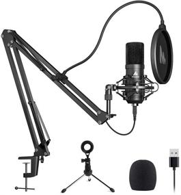 img 4 attached to 🎙️ Enhanced USB Microphone: Maono AU-A04+ Cardioid Condenser Podcast Mic with 192kHz/24bit, Dual Mic Holders for Livestreaming, Voice Over, YouTube, Gaming, ASMR