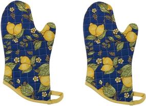 img 1 attached to Перчатки для духовки Now Designs, узор лимона из Прованса, комплект из 2 штук