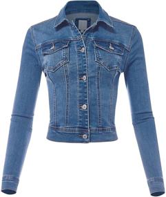 img 4 attached to Классический стрейч-пиджак FashionMille для женщин FWJ1029 DK DENIM M для пальто, курток и жилеток.