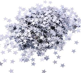 img 4 attached to ✨ Shimmering Silver Graduation Star Confetti: Perfect for Graduation Party & Wedding Decorations - eBoot Metallic Foil Stars Sequin, 30g/1oz