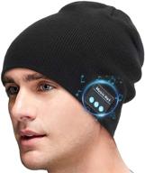 🎧 miserwe wireless beanie hat v5.0 - unisex men's sports hat with bluetooth headphones - winter outdoor sports knit cap logo