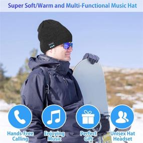 img 2 attached to 🎧 MISERWE Wireless Beanie Hat V5.0 - Unisex Men's Sports Hat with Bluetooth Headphones - Winter Outdoor Sports Knit Cap