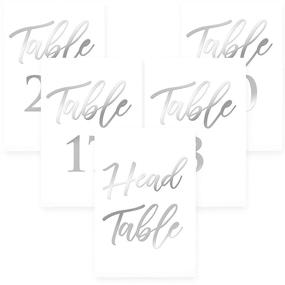 img 4 attached to Stunning Double Sided Silver Foil Table Numbers for Wedding Reception - 1-30 Silver Lettering, Head Table Card - Ideal for Events!