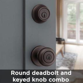 img 1 attached to 🔒 Kwikset 690 Cove Entry Knob and Single Cylinder Deadbolt Combo Pack in Venetian Bronze - Optimal Security and Style