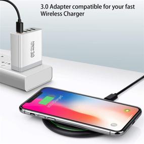 img 2 attached to 🔌 iSeekerKit 3-Pack Fast 3.0 Wall Charger Adapter with 4 USB Ports - Compatible with Samsung Galaxy S10 S9 S8/Note 8 9, iPhone, iPad, Wireless Charger, Tablet, and More