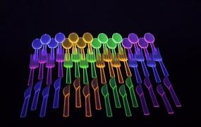 img 2 attached to 🍽️ Party Essentials Neon Brights Plastic Cutlery Combo Pack - 144 Pieces/48 Place Settings