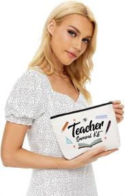 img 3 attached to 🎁 Top Teacher Gift: Appreciation, Graduation, and Daily-Use Teacher Pencil Pouch - Ideal for Women Educators in Preschool, Elementary, and High Schools. Waterproof Makeup Bag for All Occasions.