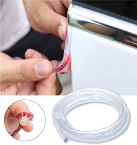 img 4 attached to 🚗 Yleternal Clear Car Door Edge Guards, 16Ft Rubber Trim Molding Strip - U Shape Protector for Most Cars