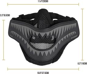 img 3 attached to 🦈 OneTigris X Storm Airsoft Mask: Foldable Mesh Mask with Removable Shark Jaw Morale Patch - Ultimate Protection and Style