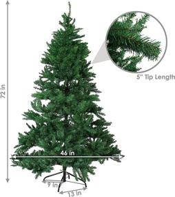 img 2 attached to 🎄 Sunnydaze 6-Foot Unlit Artificial Christmas Tree with Hinged Branches - Faux Tannenbaum Tree - Metal Stand Included - Indoor Holiday Decoration - Easy 2-Piece Assembly - Green