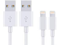 📱 apple mfi certified 2pack original charger - lightning to usb cable compatible with iphone xs max/xr/xs/x/8/7/6s/6plus/5s, ipad pro/air/mini, ipod touch(white 1m/3.3ft) logo