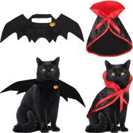 🎃 halloween cat costume - cat cape bat costume with pumpkin bells for pet halloween costume логотип