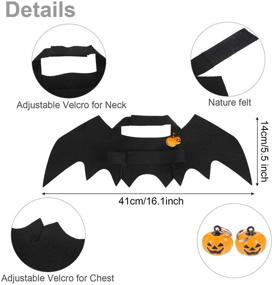 img 3 attached to 🎃 Halloween Cat Costume - Cat Cape Bat Costume with Pumpkin Bells for Pet Halloween Costume