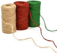 christmas baker’s jute twine by gift boutique - 3 rolls of red, green and natural decorative string for crafts, packing, wrapping and party supplies - 450 feet total length logo