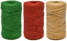 img 3 attached to Christmas Baker’s Jute Twine by Gift Boutique - 3 Rolls of Red, Green and Natural Decorative String for Crafts, Packing, Wrapping and Party Supplies - 450 Feet Total Length