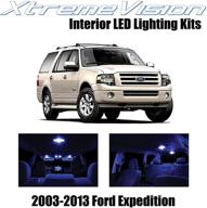 🔵 enhanced visibility: 14-piece blue led interior kit for ford expedition 2003-2013 - includes installation tool logo