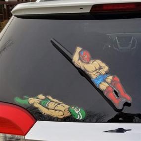 img 3 attached to 💥 WiperTags Luchador Wrestling Cover: Add a Fun Decal to Your Rear Vehicle Wipers!