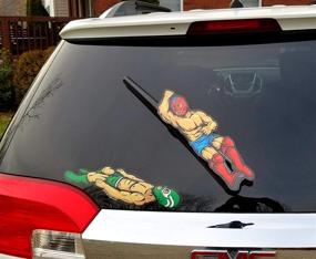 img 2 attached to 💥 WiperTags Luchador Wrestling Cover: Add a Fun Decal to Your Rear Vehicle Wipers!