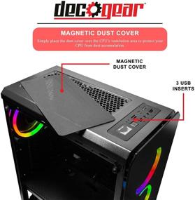 img 1 attached to Enhance your Gaming Experience with Deco Gear Mid-Tower PC Gaming Computer 🎮 Case - 3-Sided Tempered Glass, LED Lighting, and 4 120mm Double Ring Fans