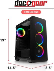 img 3 attached to Enhance your Gaming Experience with Deco Gear Mid-Tower PC Gaming Computer 🎮 Case - 3-Sided Tempered Glass, LED Lighting, and 4 120mm Double Ring Fans