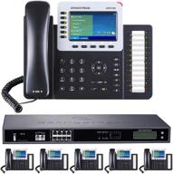 enhance your business communication with 8-line ultimate pack: auto attendant, voicemail, cell & remote extensions, call recording & 1 year free mission machines phone service (6 phone bundle) logo