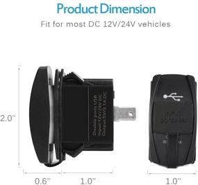 img 2 attached to 🔌 Универсальная Зарядная Розетка MICTUNING с Двумя Рычагами-Выключателями, Зеленой Индикацией LED, Идеально подходит для Автомобилей, Лодок, Грузовиков, Домов-на-колесах - Розетка Питания для Всех USB Устройств