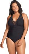 👙 stylish speedo women's mesh v-neck cross back plus swimsuit: one piece perfection! logo