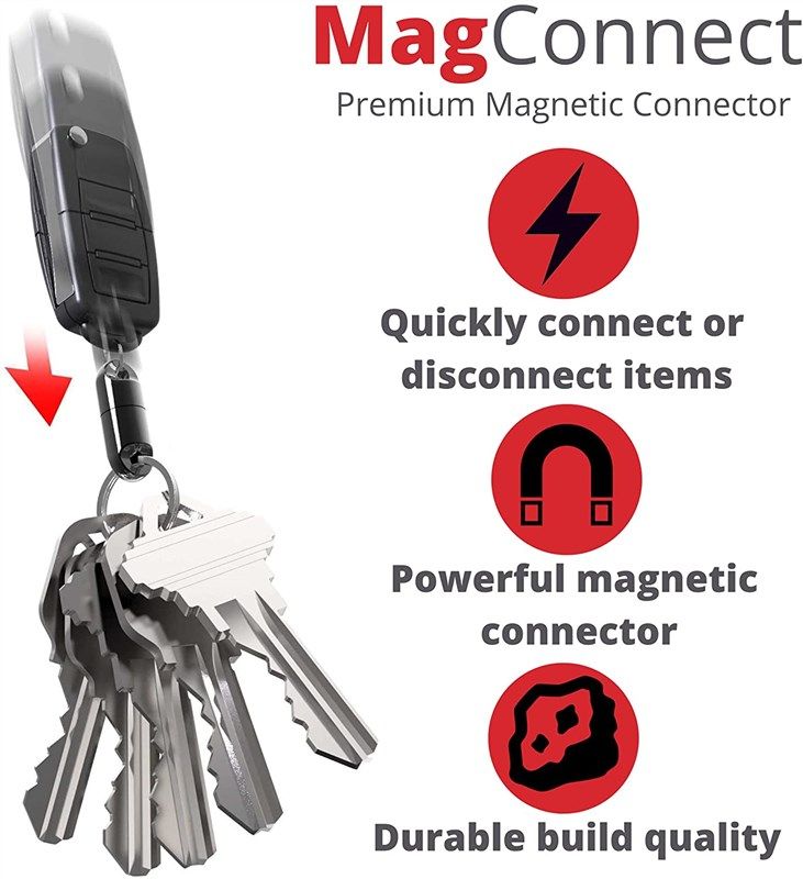 KeySmart MagConnect Magnetic Keychain - Black