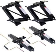 🔧 goplus 4-pack 24-inch scissor jacks for rv camper trailer leveling and stabilizing with 2 crank handles - 5000lb capacity, heavy-duty steel logo