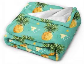 img 3 attached to 🍍 Premium ZHONGKUI Pineapple Art Throw Blanket: Super Soft Flannel Luxury Bed Sofa Blanket for All Seasons - 80"x60" Large