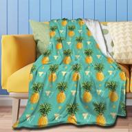 🍍 premium zhongkui pineapple art throw blanket: super soft flannel luxury bed sofa blanket for all seasons - 80"x60" large logo