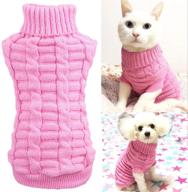 🐾 wiz bbqt knitted braid plait turtleneck sweater: knitwear outerwear for dogs & cats - improved seo logo