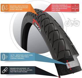 img 3 attached to 🔥 Premium Fincci Pair 26 x 1.95 Inch Foldable Slick Tires: Ideal for Road, Mountain, and Hybrid Bikes - Pack of 2