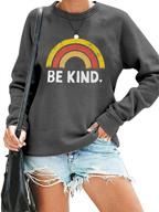 🌸 blanches be kind long sleeve pullover: women's crew neck top logo