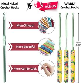 img 2 attached to 🧶 Coopay Warm Crochet Hooks Plus for Crochet Gifts - 12PCS 2mm-8mm(B-L) Crochet Kit - Ergonomic Soft Grip Crochet Needles for Crocheting Art Yarn Craft - Essential Knitting & Crochet Supplies