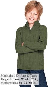 img 3 attached to 👕 Boy's Lightweight Cable Knit Sweater with Half Zip - Casual Pullover for Kids Ages 2-11