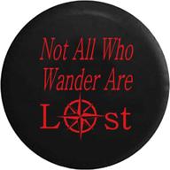 not all who wander are lost - sea compass spare tire cover fits suv camper rv accessories red ink 27 logo