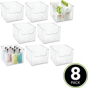 img 3 attached to mDesign Clear Plastic Open Front Bathroom Storage Organizer Basket Bin - 8 Pack for Cabinets, Shelves, Countertops, Bedroom, Kitchen, Laundry Room, Closet, Garage