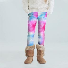 img 1 attached to 👖 Slaixiu Leggings Fleece Printing GP777 3P B 130: Stylish Girls' Clothing for Cozy Comfort