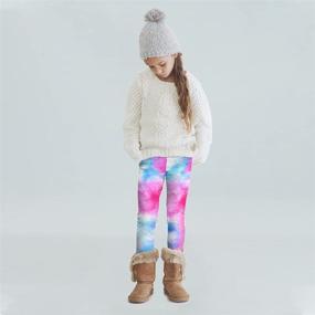 img 2 attached to 👖 Slaixiu Leggings Fleece Printing GP777 3P B 130: Stylish Girls' Clothing for Cozy Comfort