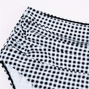img 1 attached to 🤰 High Waisted Plaid Black/White S Maternity Swimsuit Bottoms by Bhome